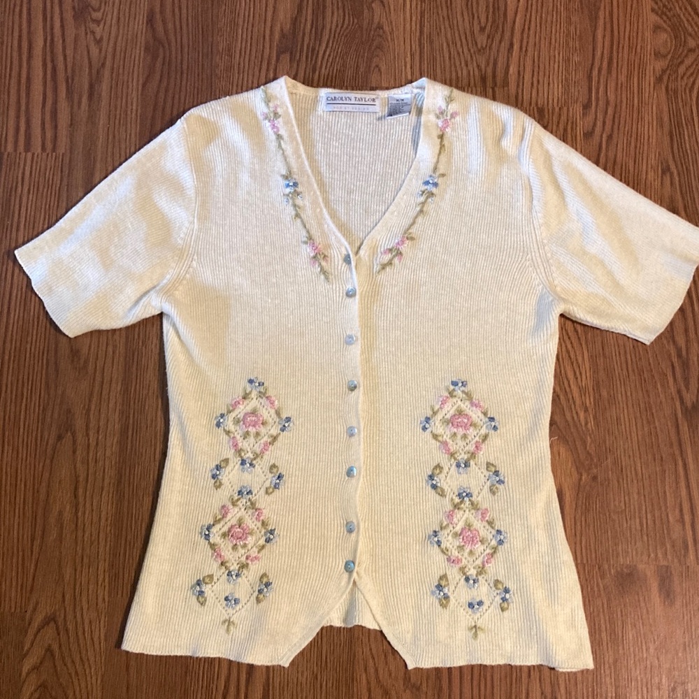 Floral embroidered sweater